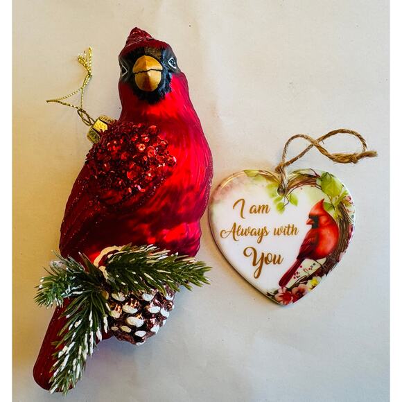 Robert Stanley Cardinal Ornament Red Bird and I am Always With You Ornaments - Picture 7 of 7